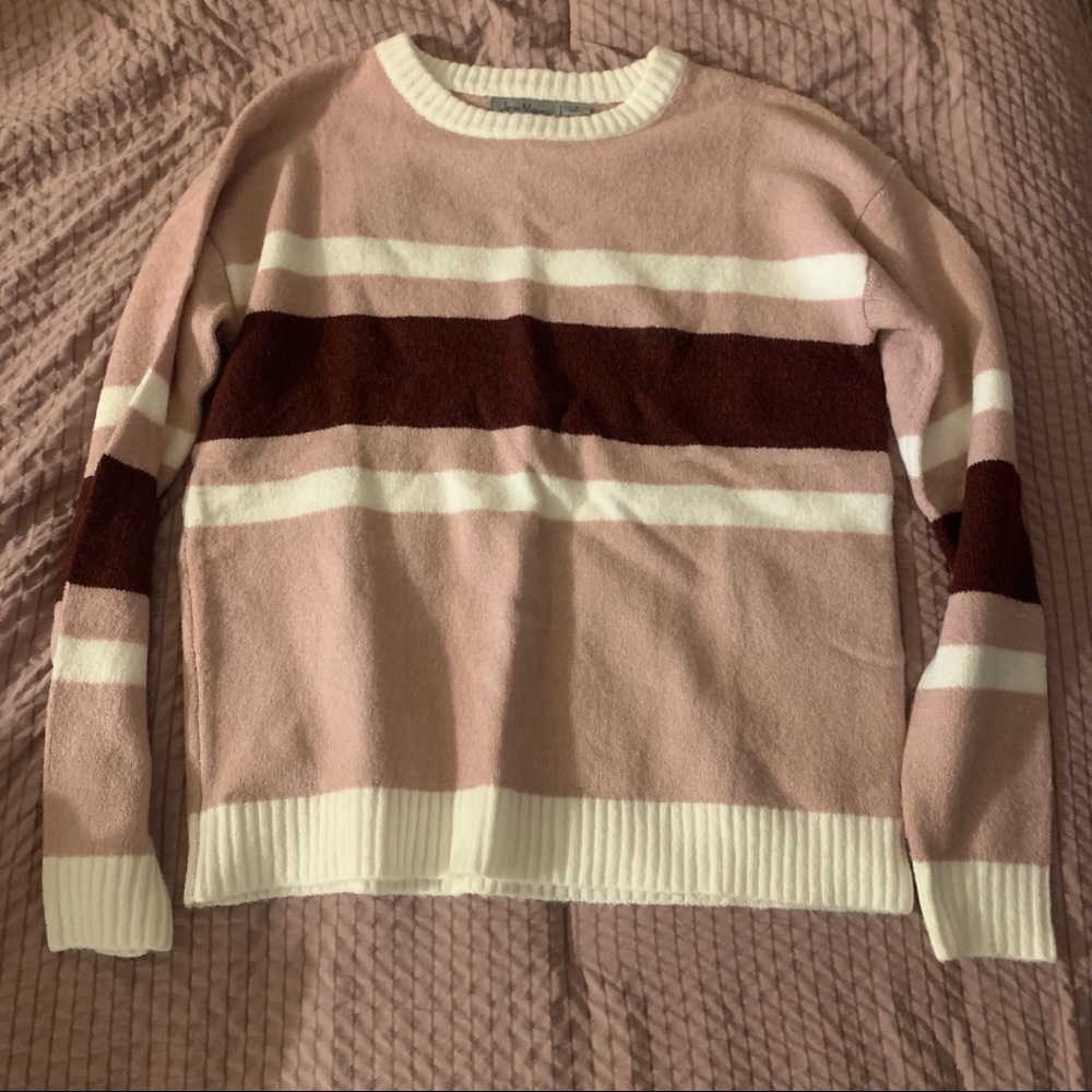 Block striped pink sweater